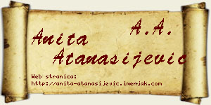 Anita Atanasijević vizit kartica